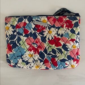 Vera Bradley Floral Quilted Cosmetic Bag - Blue, Red, Green